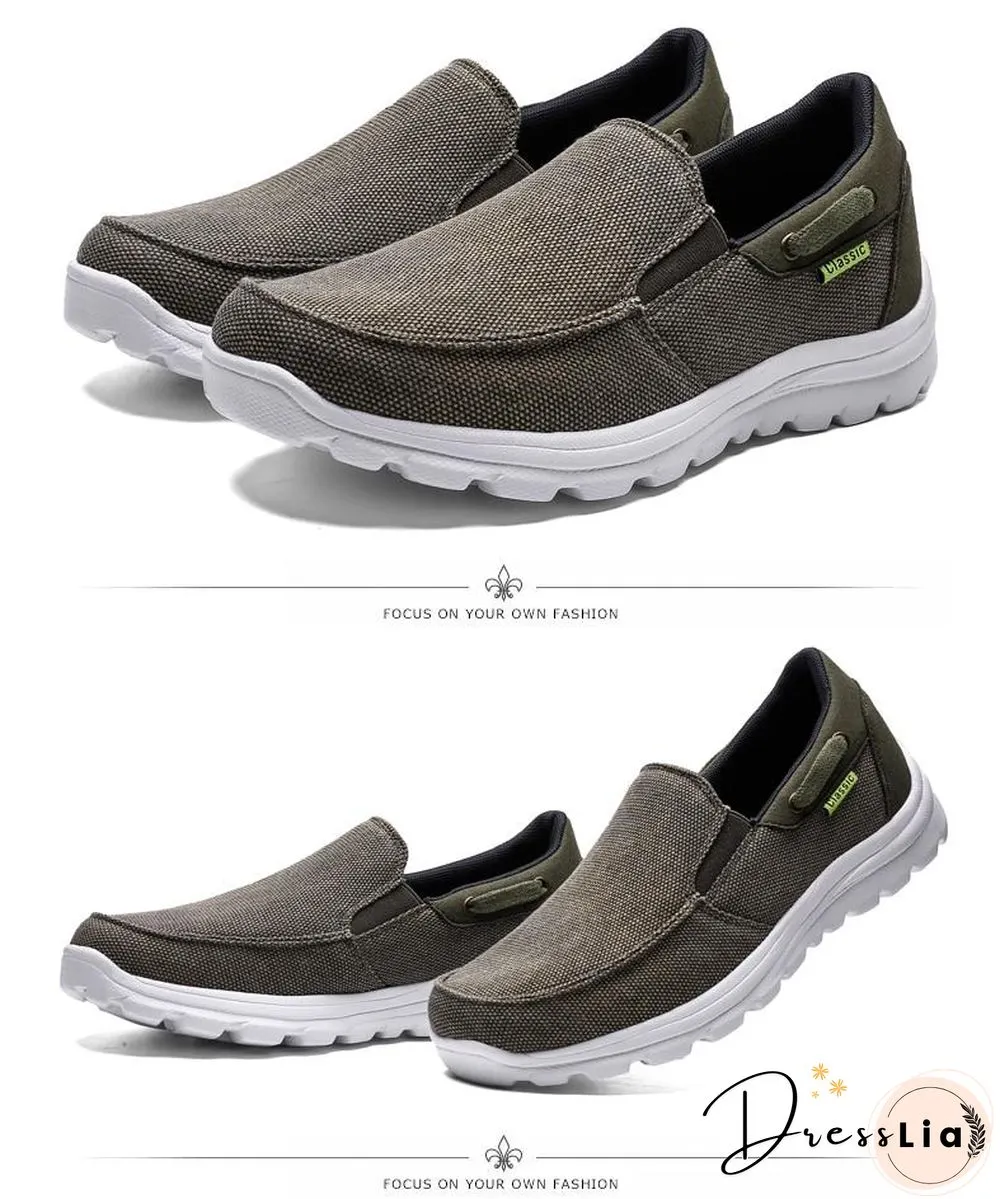 Men Canvas Casual Breathable Footwear Plus size Flat Shoes