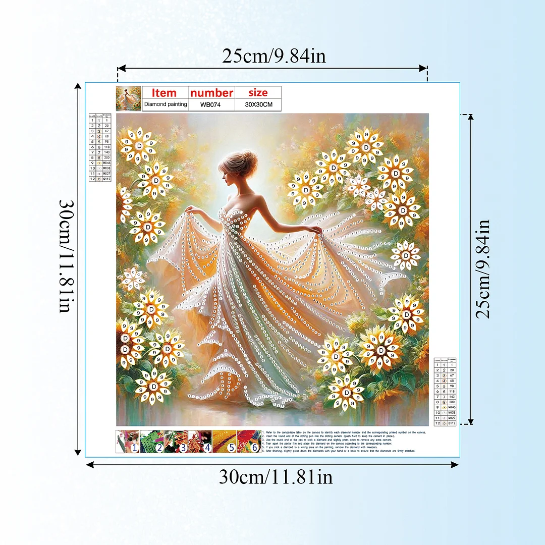 Diamond Painting - Partial Special Shaped Drill - Sunflower Girl(Canvas|30x30cm)
