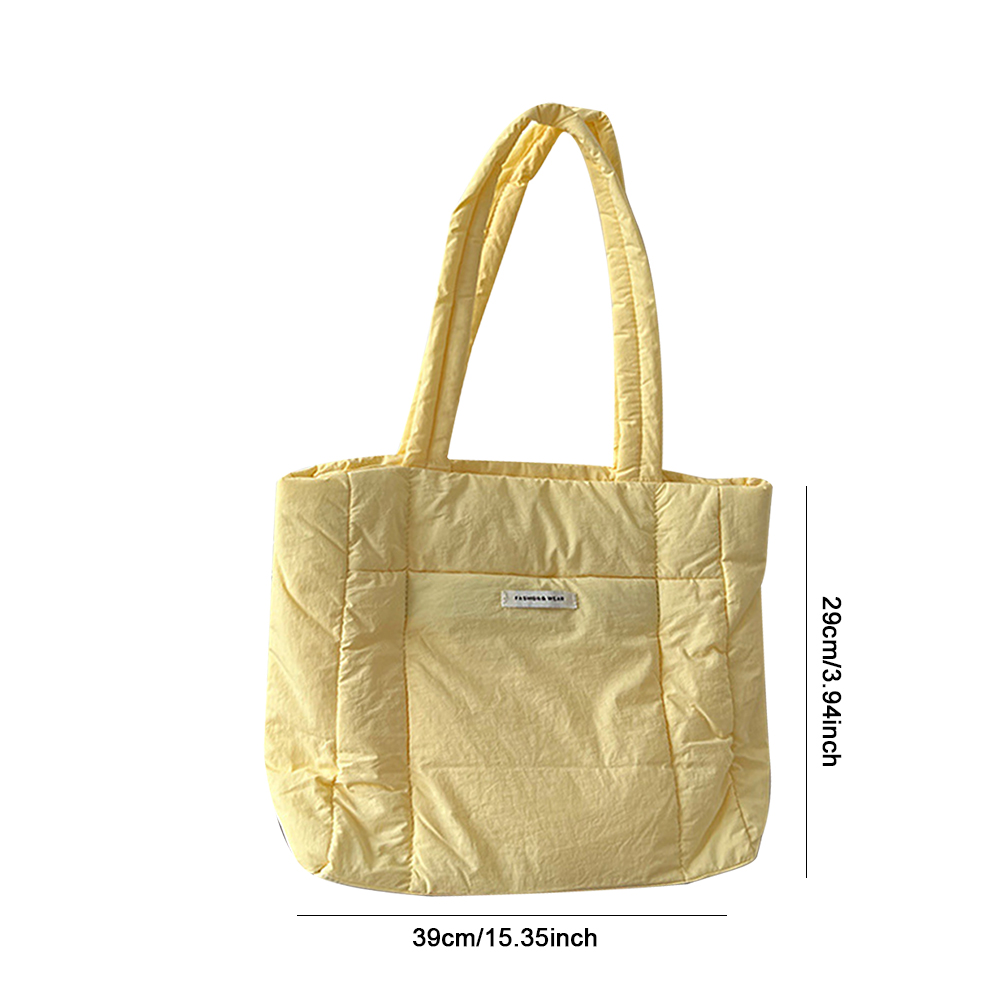 Stavoso first day of school Women Nylon Quilted Shoulder Bag Casual Lightweight Padded Handbag Large Capacity Puffy Cloud Underarm Bag Female Soft Tote Bag
