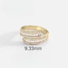 Stylish Bling Rhinestone Zircon 18K Golden Ring