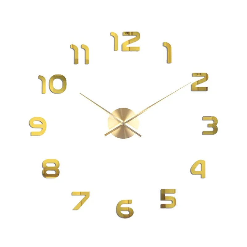 Roman Numerals Wall Clock Acrylic Material Self-adhesive Modern Home Decor 3D DIY Digital Wall Clocks Stickers Living Room