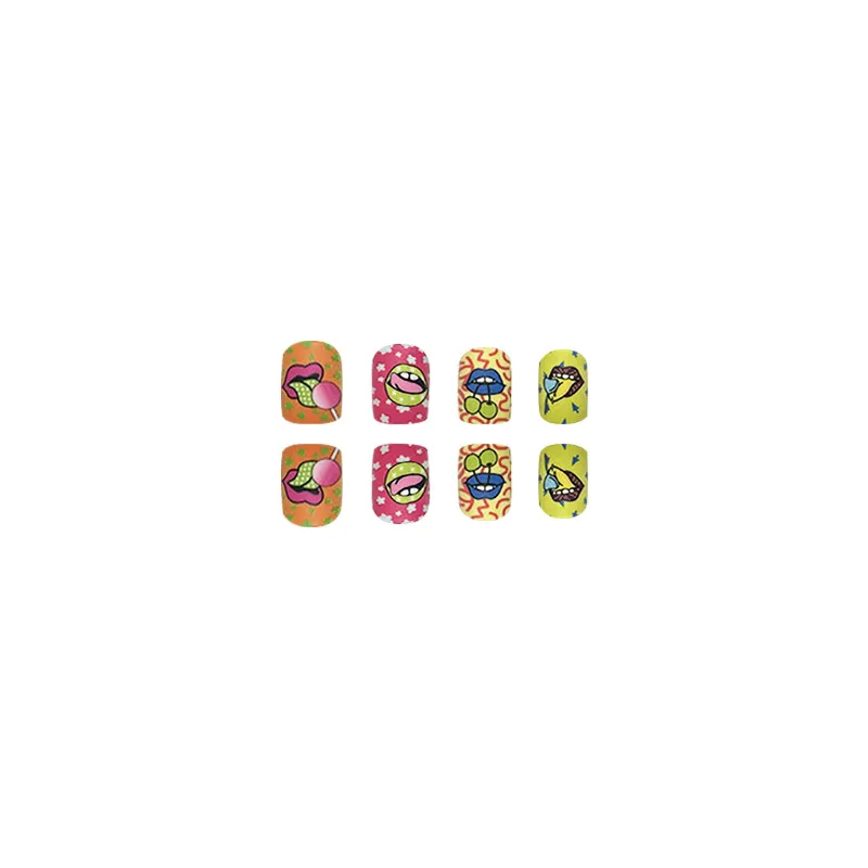 Churchf Churchf Color Lip Lollipop Nail Sweet Cool Fake Nails Retro Wind Fake Nails Wear Fake Nails