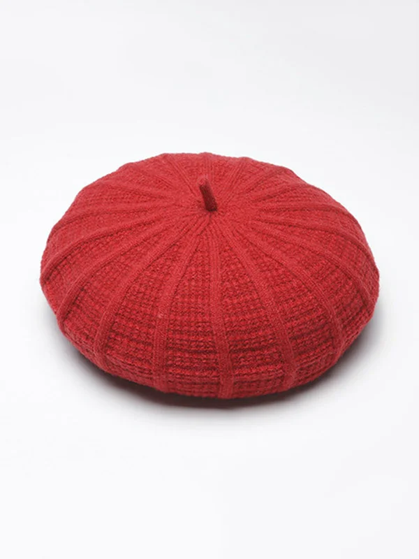 Stylish Knitting Solid Color Beret Hat