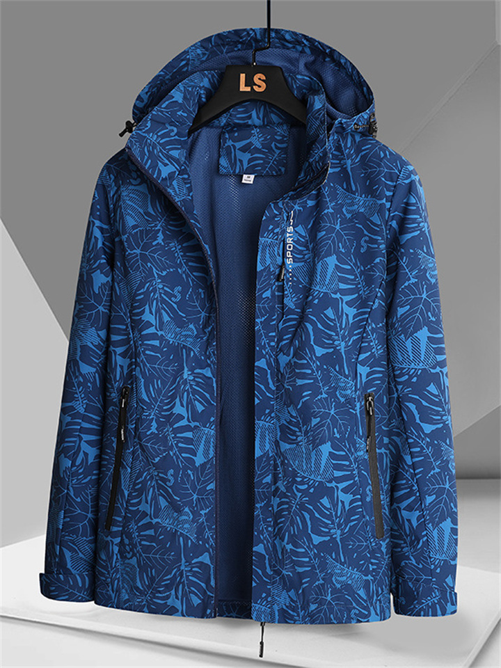 Autumn New Casual Loose Hooded Long-sleeved Jacket Tops Camouflage Jacket Maple Rush Coat Men's Clothing