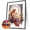 >SALE<5D DIY Full Round Drill Diamond Painting Elf Girl Read Book Art Craft 30x40cm