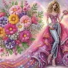 Diamond Painting-DIY Crystal Rhinestone Bouquet Girl