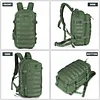 20L Taktischer Rucksack Milit&auml;r Daypack Wasserabweisend MOLLE Klein Reiserucksack Bundeswehr Sportrucksack Radrucksack f&uuml;r Herren Damen Fitness Radfahren Outdoor, Schwarz/Braun/Camo