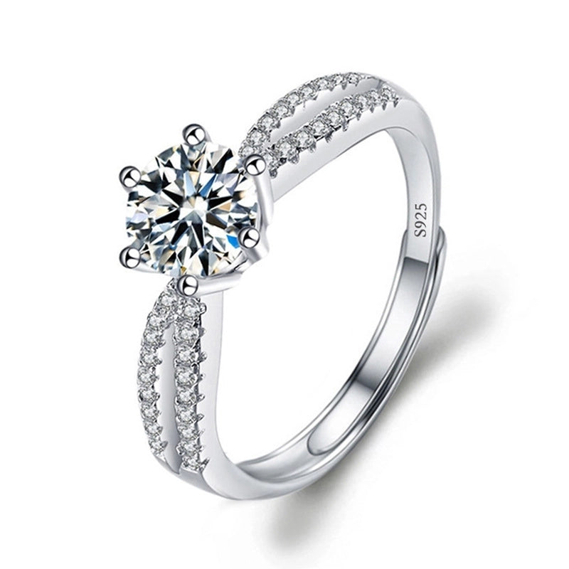 Copper Minimalist Classic Style Inlay Solid Color Zircon Rings