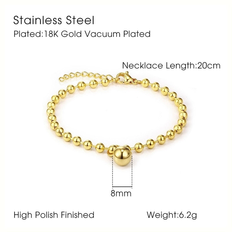 Elegant Round Heart Shape 304 Stainless Steel 18K Gold Plated Bracelets In Bulk