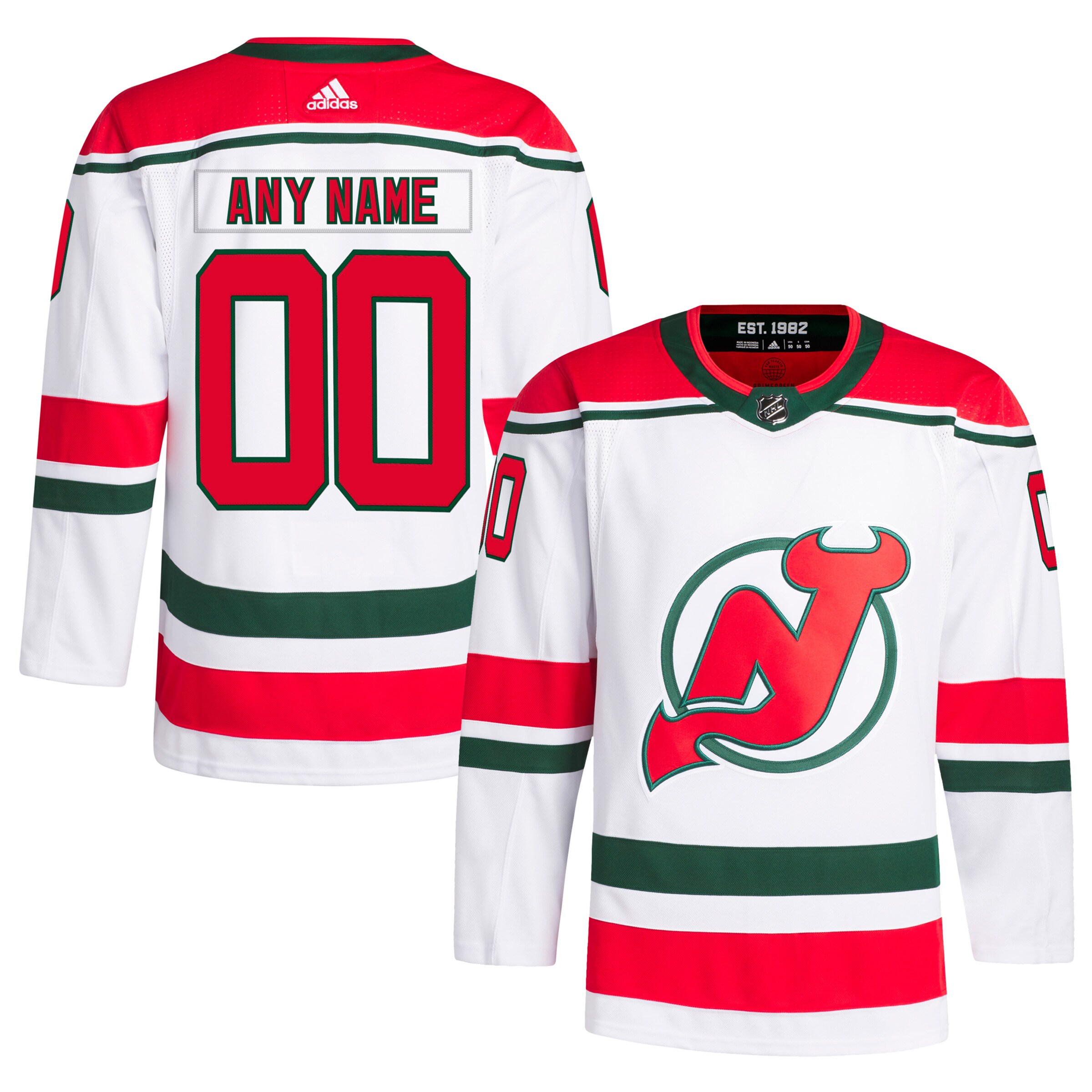 New Jersey Devils  2022/23 Heritage Primegreen  Pro Custom Jersey &ndash; White mysite