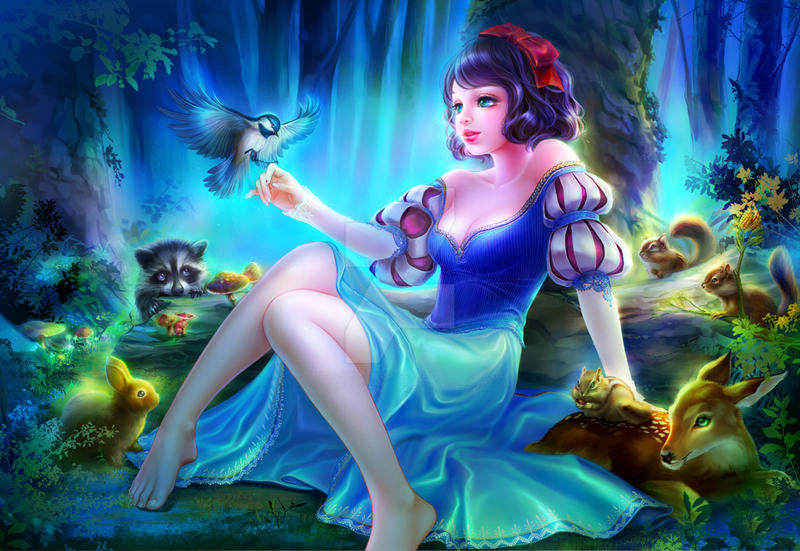 Snow White Princess 50*30CM(Canvas) Full Round Drill Diamond Painting gbfke