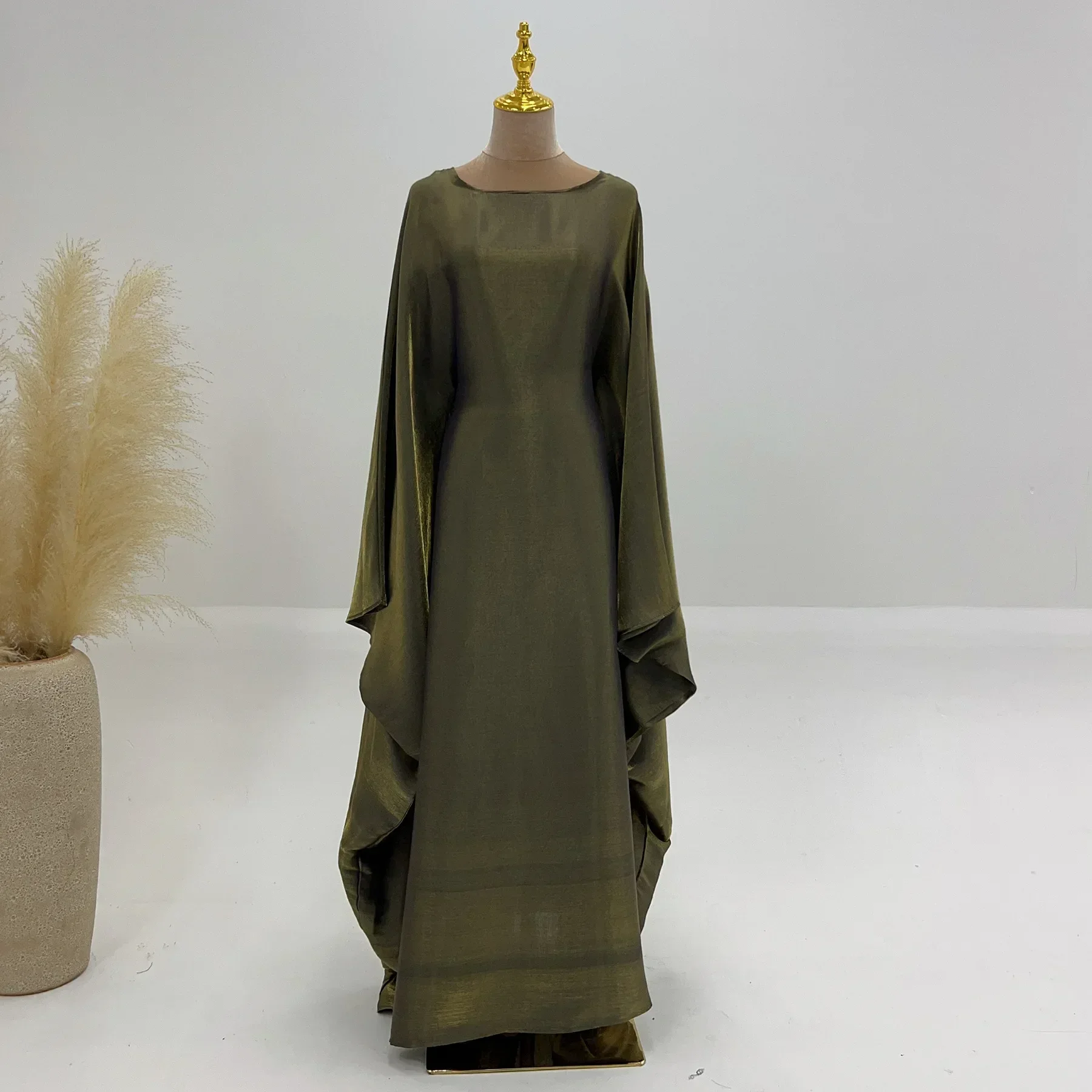 Wimawait fairy dress women Maxi Dresses for Women Ramadan Satin Abaya Muslim Summer Batwing Sleeve Abayas Women Kaftan Robes Muslim Dress Outfits Gowns