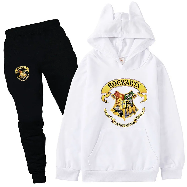 Mayoulove Harry Potter Hogwarts School Crest Print Girls Boys Hoodie Pants Suit-Mayoulove