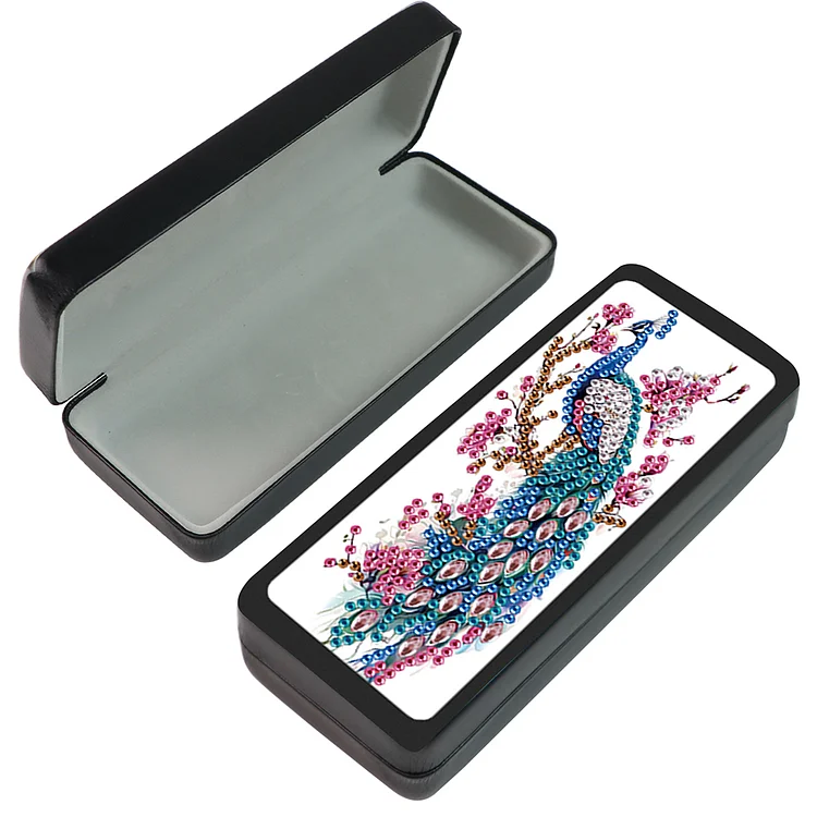 Diamond Painting Eyeglasses Case Peacock Diamond Art Sunglasses Case for Adults gbfke