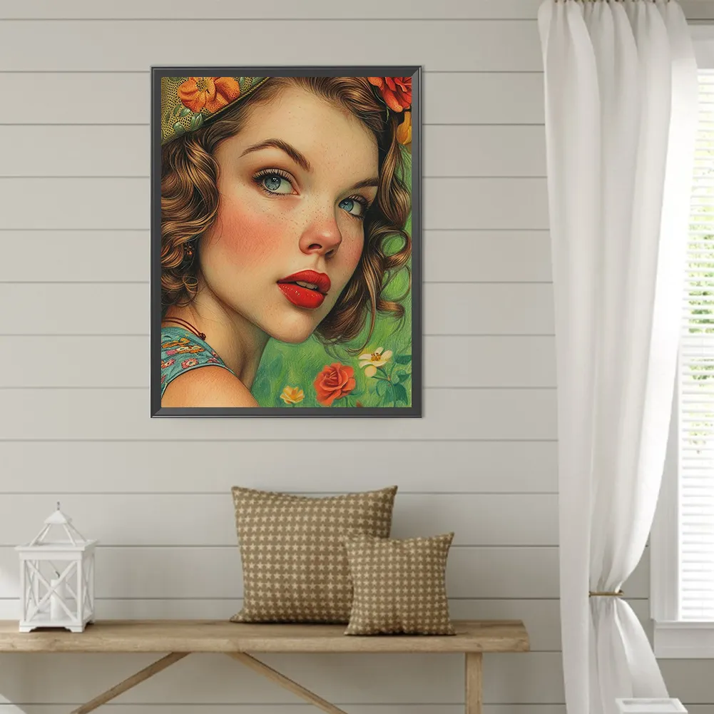 Diamond Painting - Full Round Drill - Girl(Canvas|40*50cm)
