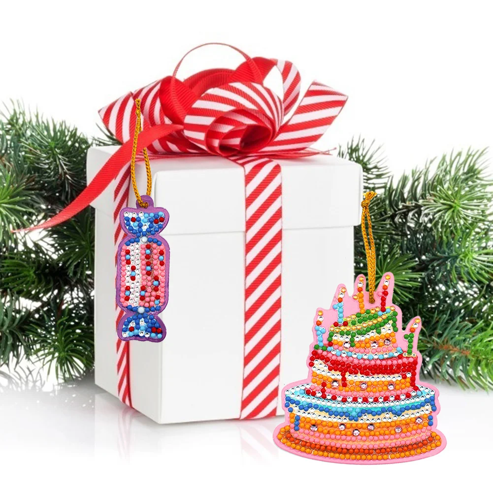 10pcs Cute Greeting Card Pendant Diamond Painting (Single Side)