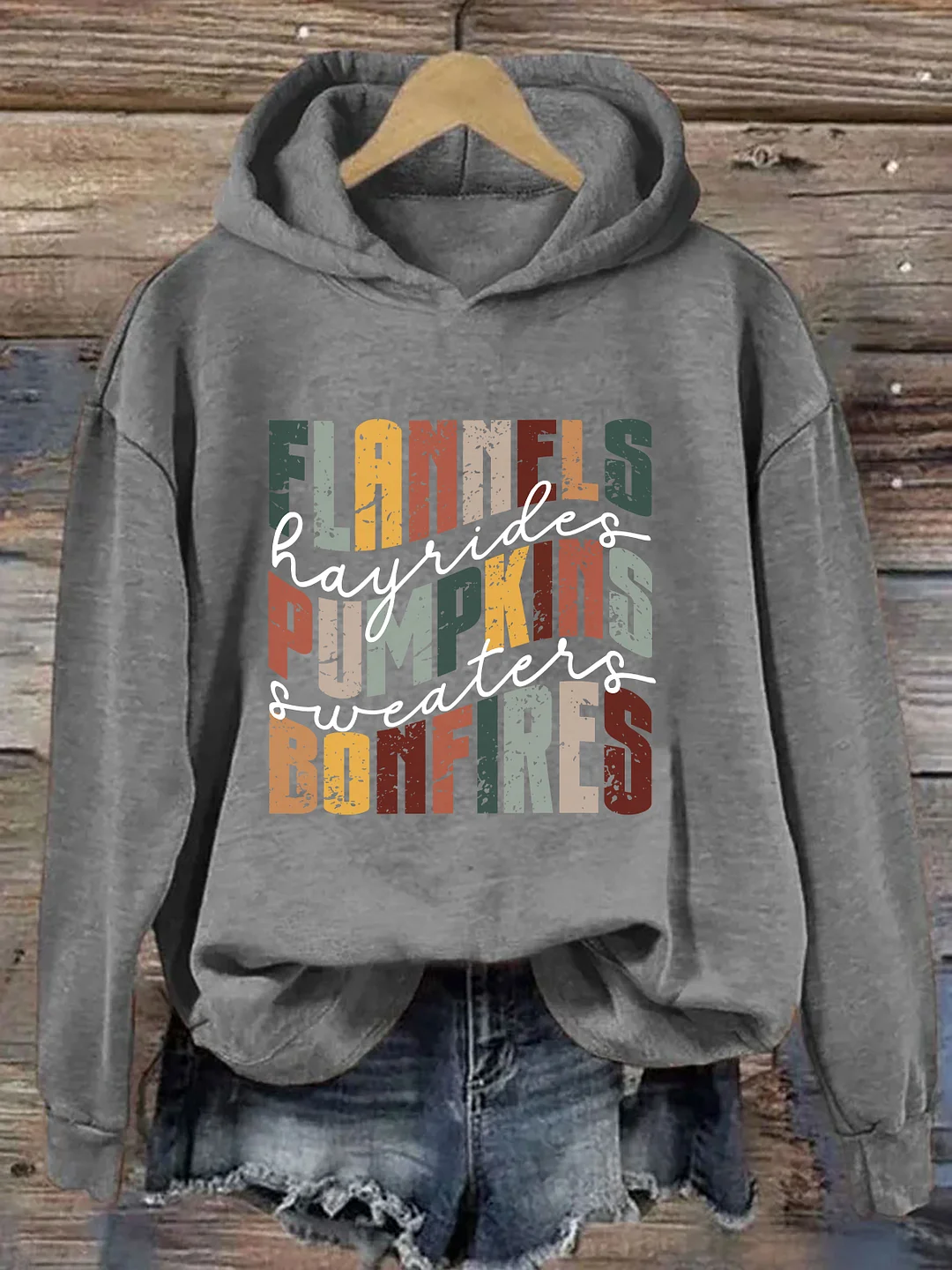 Flannels Hayrides Bonfires Hoodie