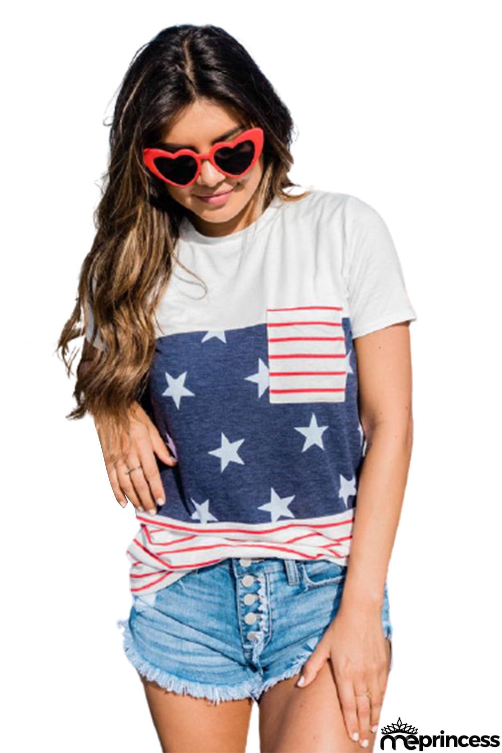 Stars and Stripes Colorblock Tee