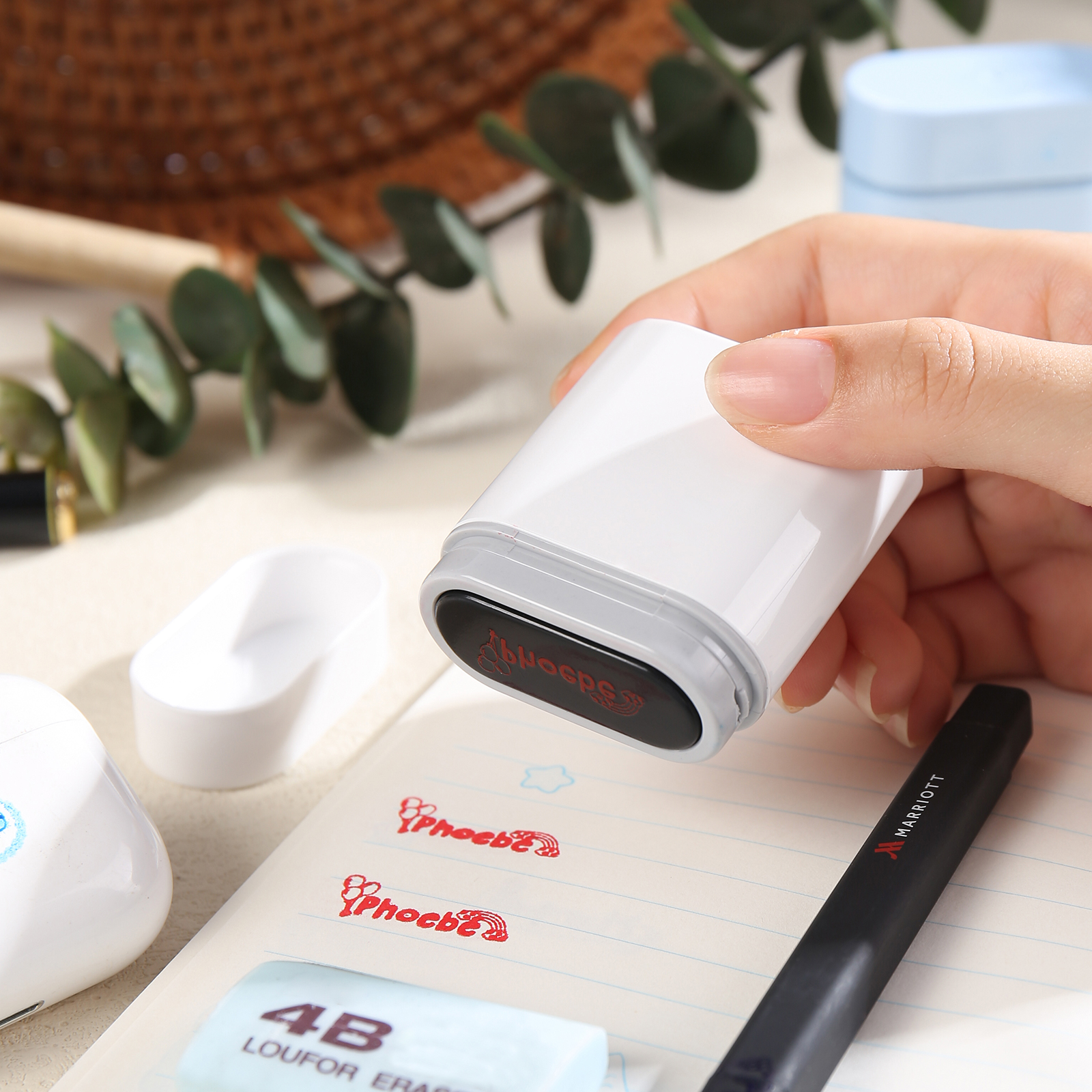 Timbro con nome personalizzato ragazzo regalo per studente scuola insegnante su libro/vestito