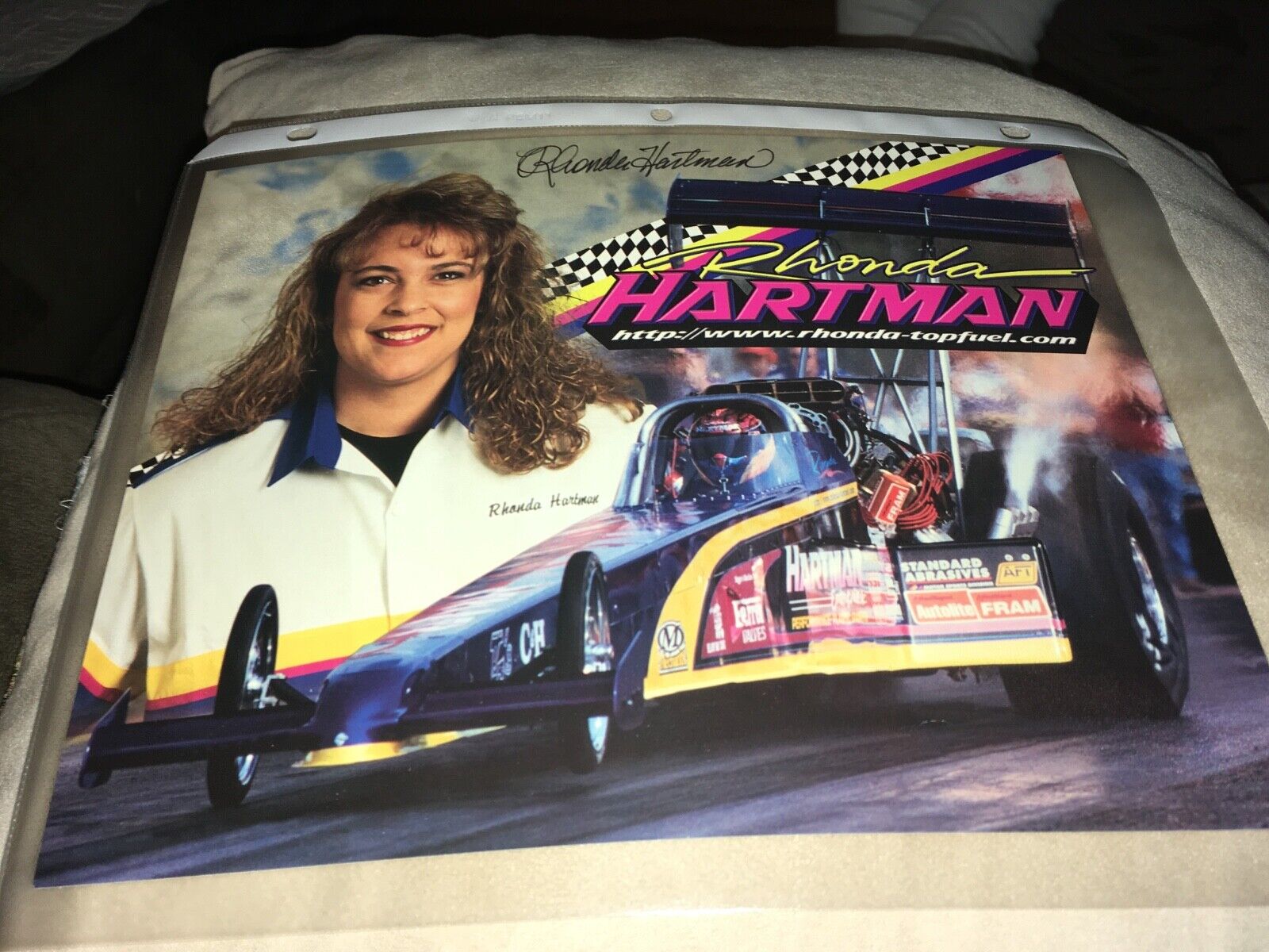 Rhonda Hartman Signed NHRA Racing Promo Photo Poster painting W/Our COA A