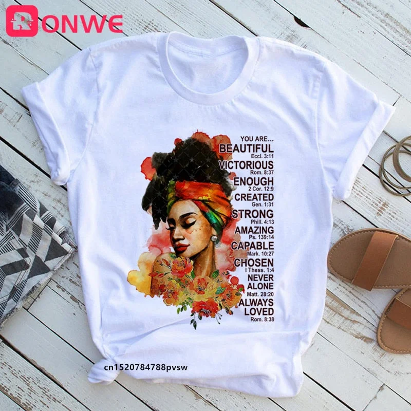 Black Queen Print Women T-shirt Girl 90s African unapologetically dope Funny 90S Print Tops Tee Gril Clothes,Drop Ship
