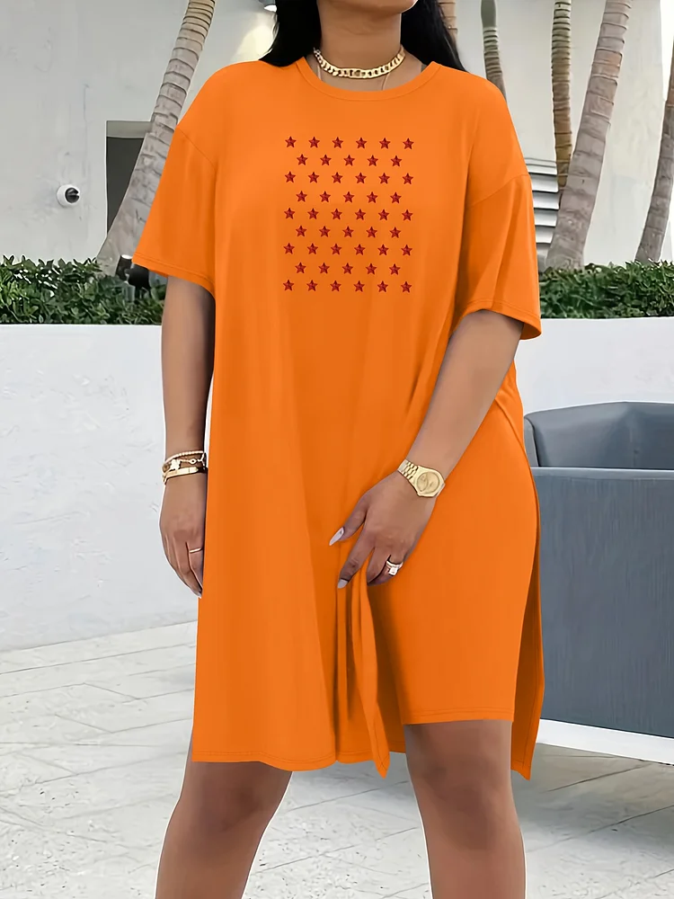 Women's Casual Printed Short Sleeved Two-Piece Set
