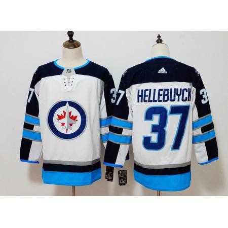 Men's  Winnipeg Jets #37 Connor Hellebuyck White Stitched NHL Jersey