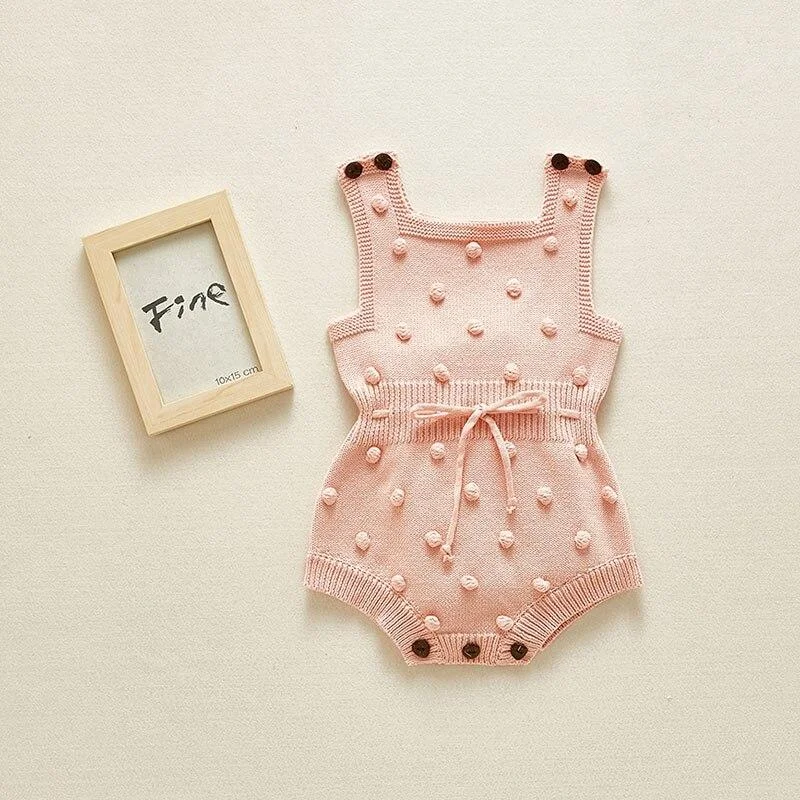 Baby Girl Boy Sleeveless Romper Jumpsuit 0-24M Baby Knitting Rompers Cute Overalls Newborn Baby Girls Boys Clothes Infantil