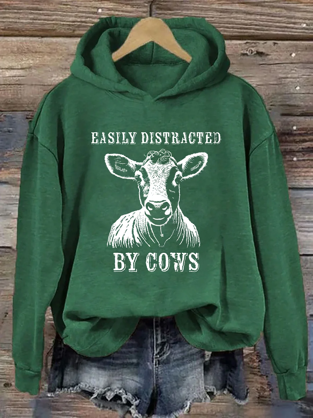 Easily Distracted By Cows Hoodie