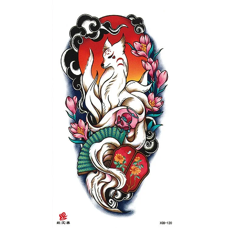 Waterproof Temporary Tattoo Sticker Chest Black Flash Tattoos Wolf Tiger Dragons Sexy Flower Body Art Arm Fake Tatoo Women Men