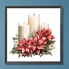 (Multi-Style)Christmas Flowers Candles-Full Round Diamond Painting 30*30CM