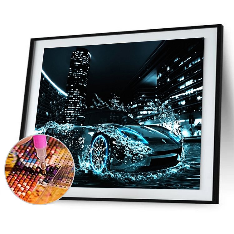 Speed Car  Special Shape Diamond Painting 45*30CM