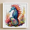 >SALE<Full Embroidery Eco-cotton Thread 14CT Printed Sea Horse Cross Stitch Kit40x40cm