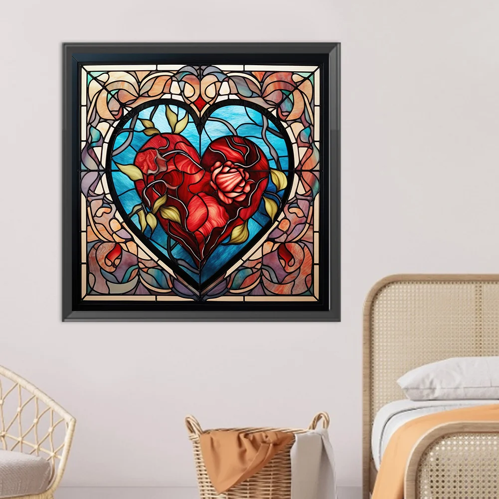 DIY Paint By Number 40*40cm - Red Love Heart