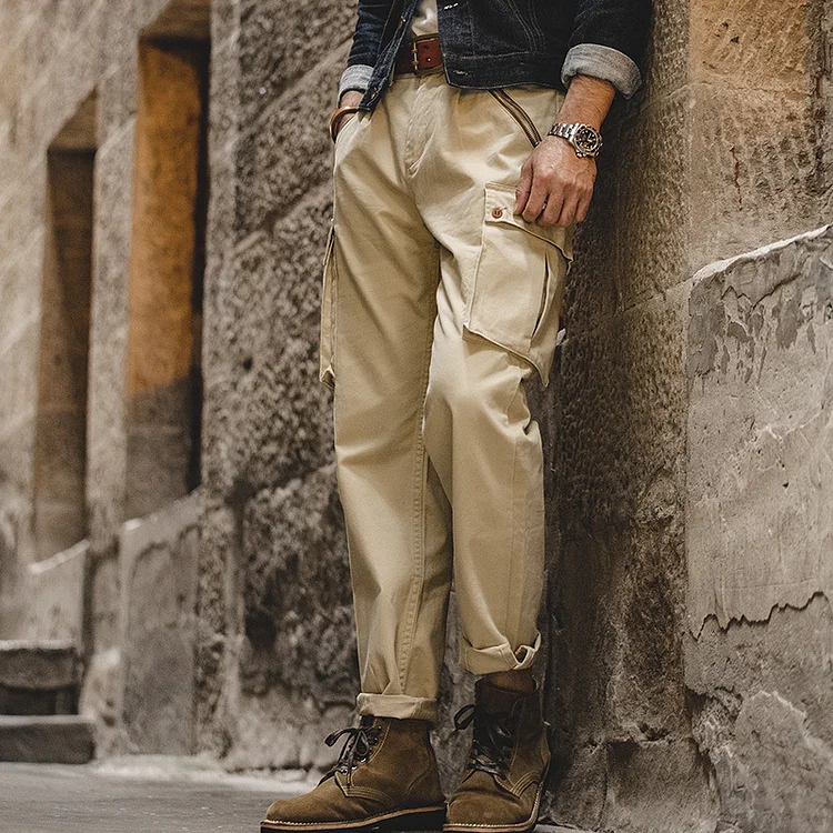 Men's Retro Mountain Army Pants Large Pocket Outdoor Casual Pants