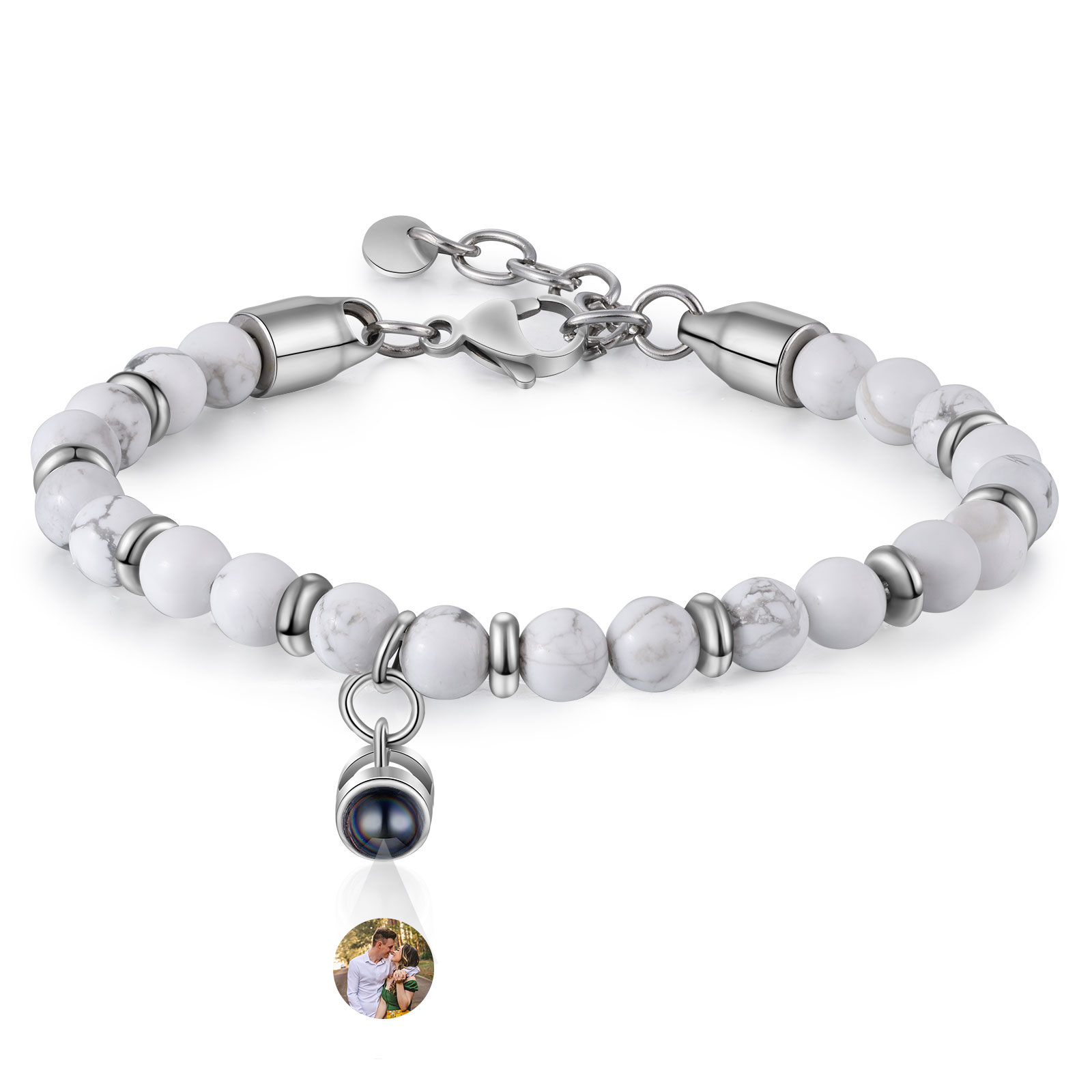 Braccialetto con proiezione personalizzato foto coppia amore Valentine 