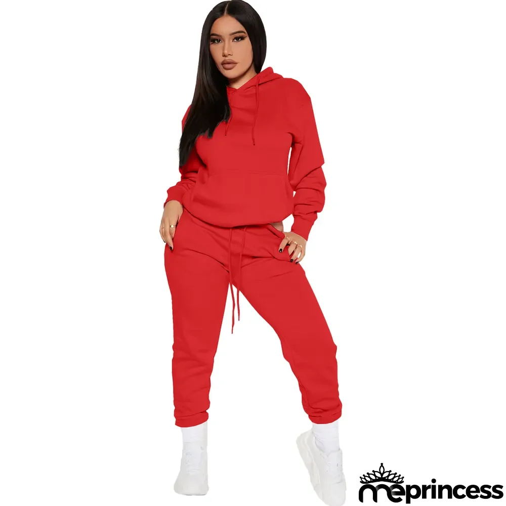 Women Casual Hoodies and Pant Two Piece Set