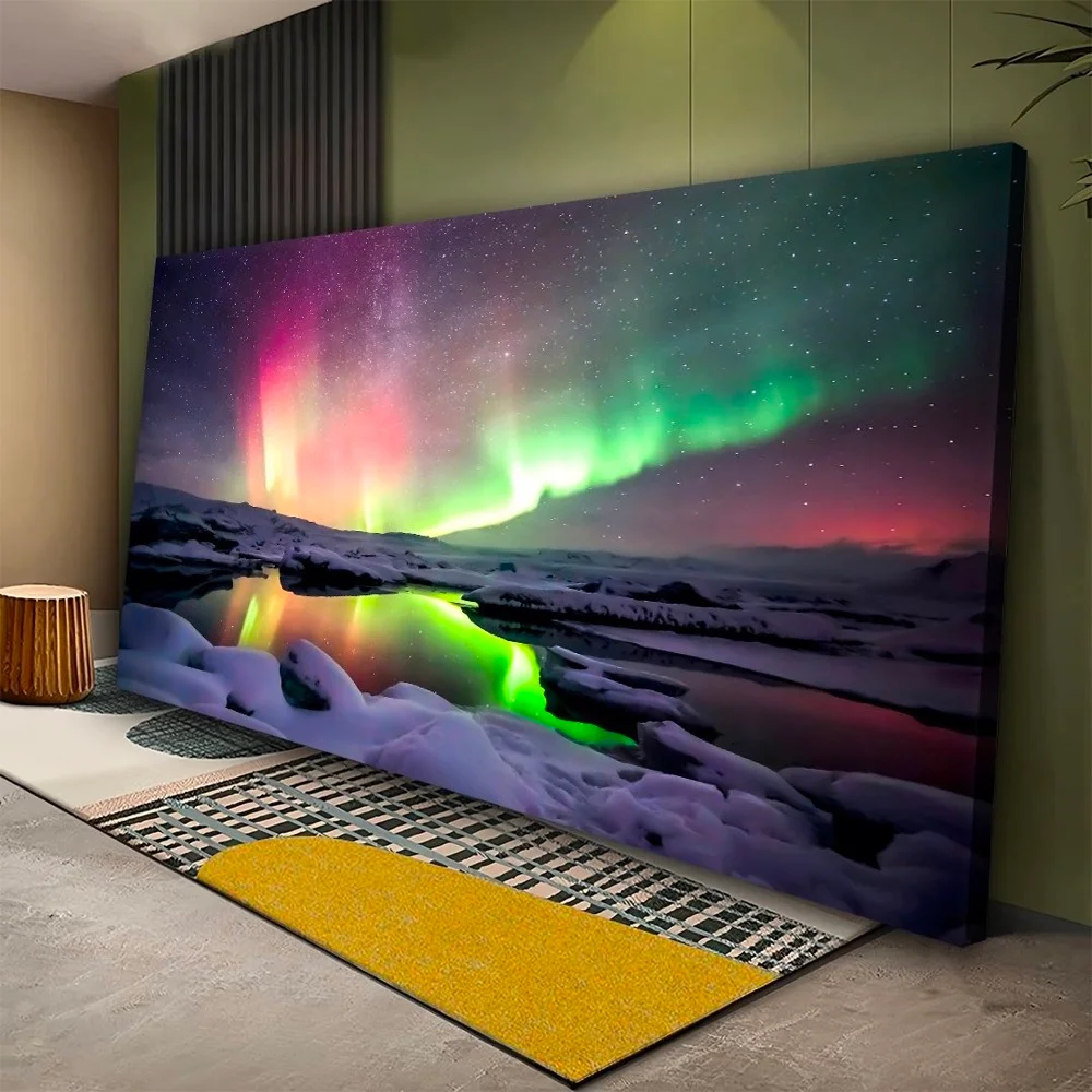 Beautiful Aurora Landscape Canvas Wall Art