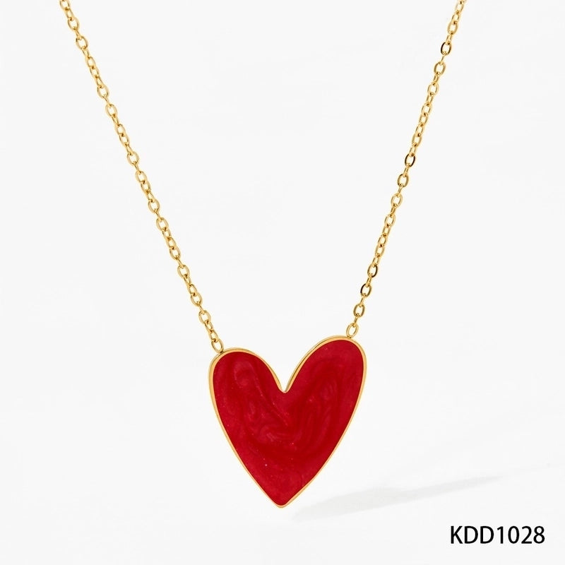 316 Stainless Steel  16K Gold Plated White Gold Plated Gold Plated Minimalist Classic Style Heart Shape Earrings Necklace