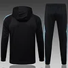 Joyfball 2024/2025 Argentina Half-Pull Hat Style Training Suit  Black Jersey 1:1 Thai Quality Set