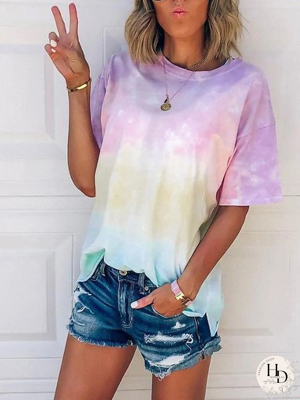 Tie-Dye Gradient Rainbow T-Shirt