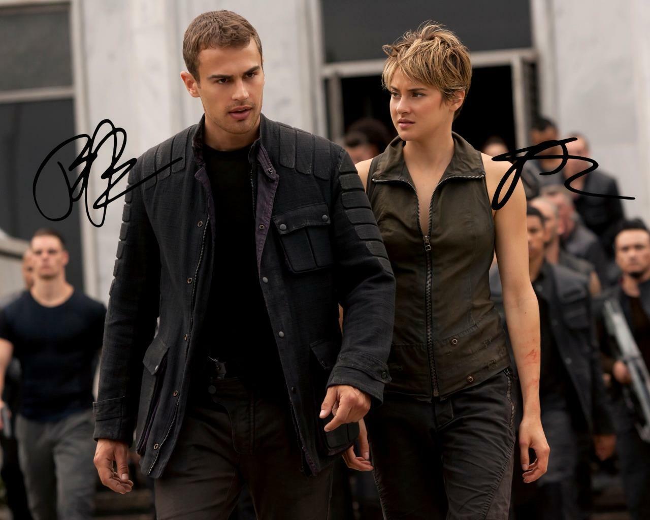 SHAILENE WOODLEY THEO JAMES INSURGENT SIGNED AUTOGRAPHED 10X8 REPRO Photo Poster painting PRINT