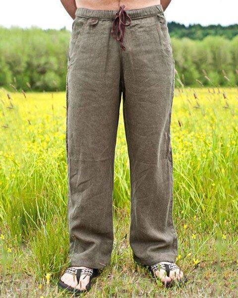 Men's Loose Lace Hemp Trousers
