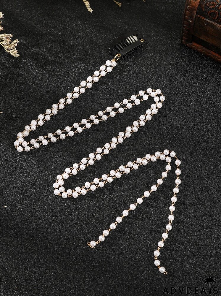 Faux Pearl Decor Hair Clip