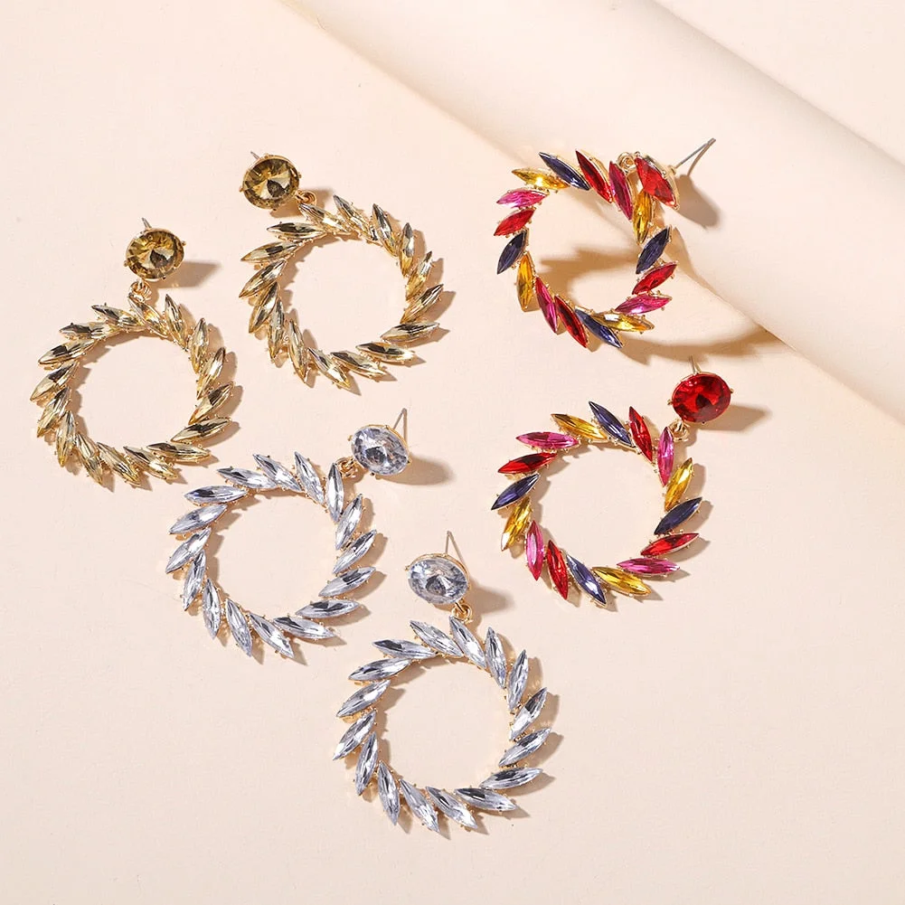 Dvacaman New Arrival Long Colorful Rhinestone Irregular Drop Earrings High Quality Trendy Crystal Pendant Jewelry Gift For Women