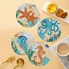 4PCS Diamond Painted Seahorse Placemats Insulated Dish Mats Comes with Mats