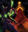 Evangelion Unit-01 under Tokyo Tower Decorative Painting - (EVA) Neon Genesis EVAngelion - H-TWO Studio