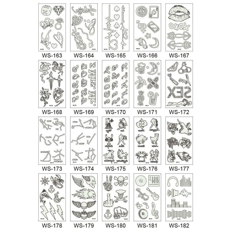 Luminous Tattoo Sticker Nightclub Bar Music Festival Carnival Tattoo Sticker Fluorescent Musical Note Glowing Cool Face Sticker