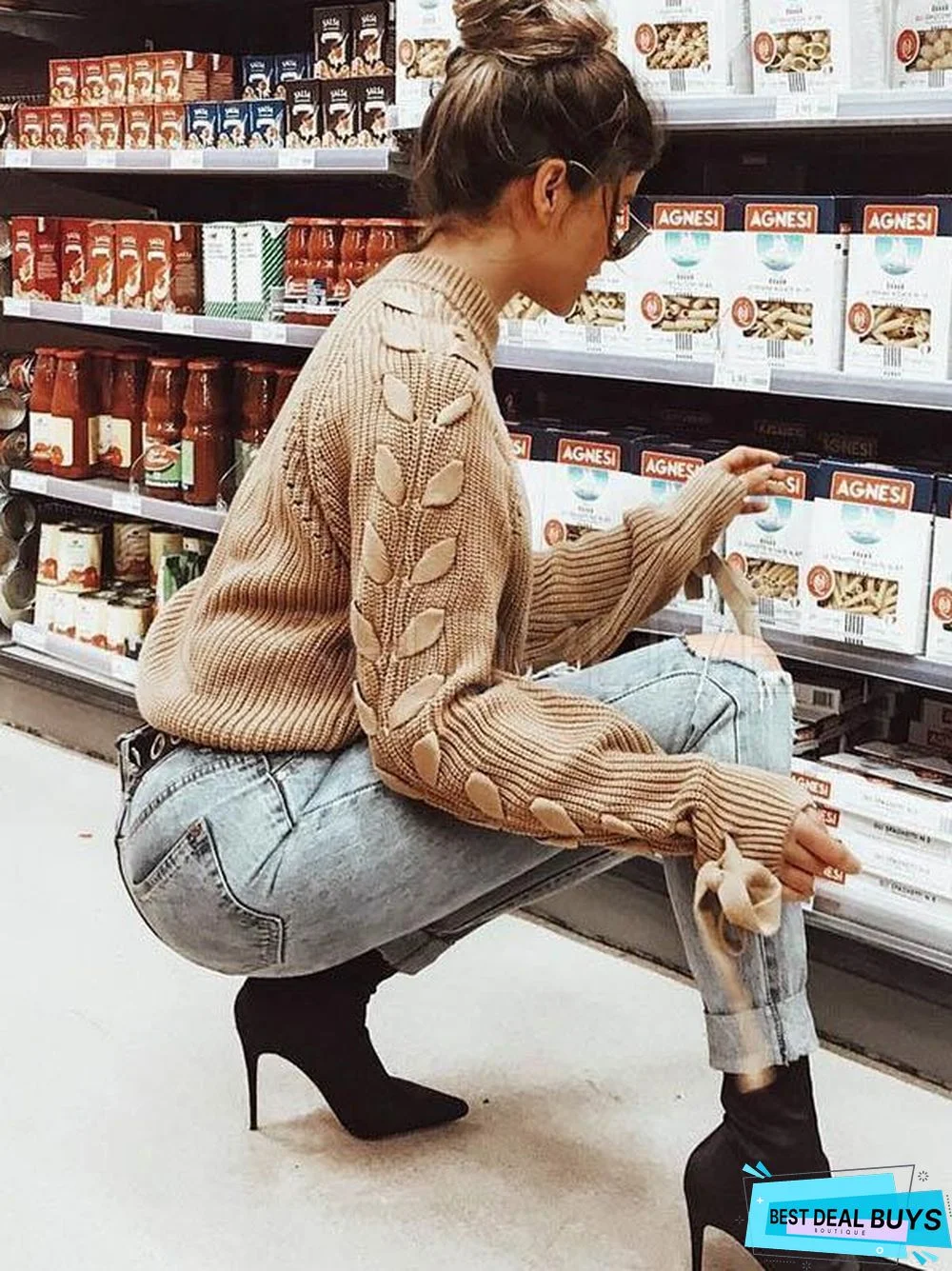 Loose Drawstring Knitting Sweater