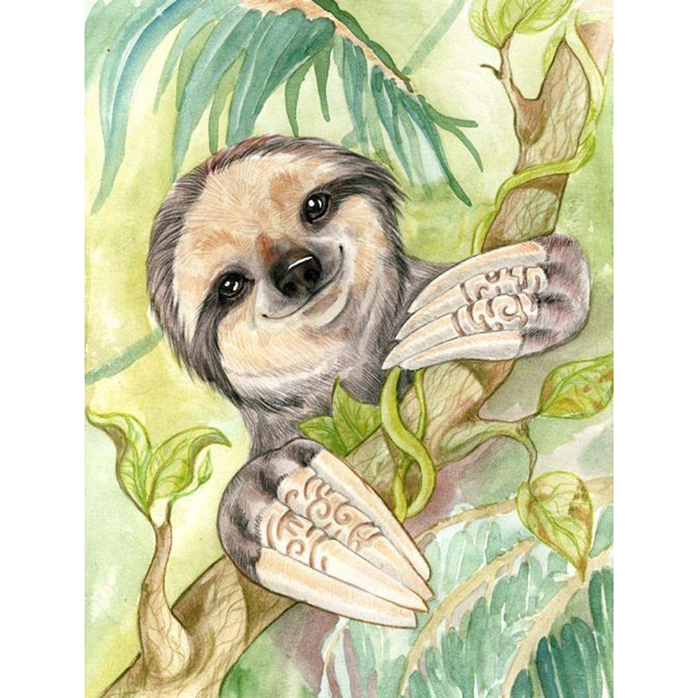 

30*40CM - Lovely Sloth - Round Drill Diamond Painting, 501 Original